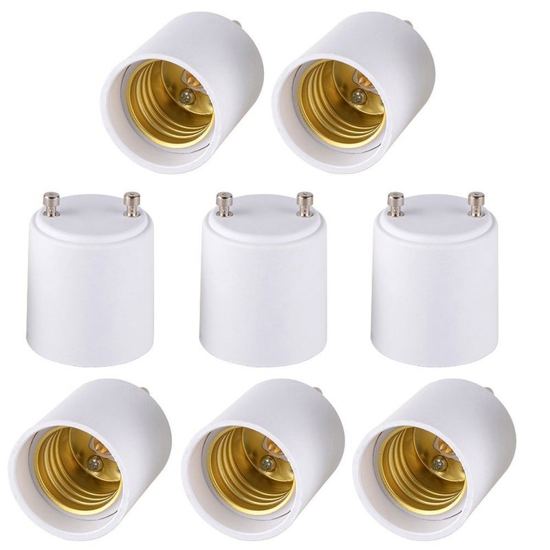 Onite GU24 to E26 Adapter, 600W 320°F Heat Resistant Socket Converter, High Power GU24 Bulb Base to E26/E27 Medium Socket, for Halogen/Incandescent/LED Bulbs (8) - Image 1